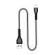 Кабель ColorWay USB-Lightning, braided cloth, 3А, 1м, Gray (CW-CBUL041-GR)