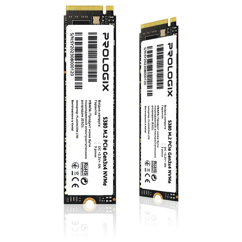 SSD диск Prologix S380 M.2 2280 PCIe 3.0 x4 NVMe TLC (PRO256GS380) 256GB