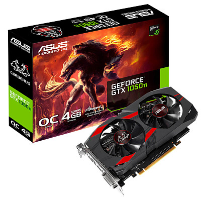 Видеокарта GF GTX 1050 Ti 4GB GDDR5 Cerberus Asus (CERBERUS-GTX1050TI-A4G)