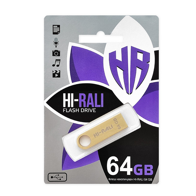 Флеш-накопитель USB 64GB Hi-Rali Shuttle Series Gold (HI-64GBSHGD)