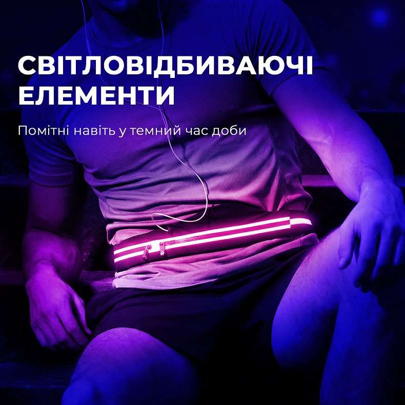 Спортивна сумка для бігу на пояс YUNMAI Sports Waist bag Black YMWP-N301