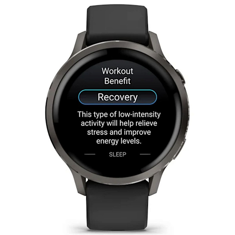 Смарт-годинник GARMIN Venu 4 41 mm Slate with Black Silicone Band (010-03013-02)