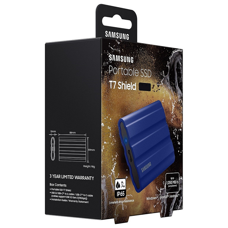 SSD диск Samsung T7 2.0TB Shield Blue (MU-PE2T0R/EU)