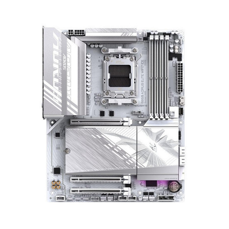 Материнська плата GIGABYTE B850 A ELITE WF7 ICE sAM5 B850 4xDDR5 M.2 DP Type-C Wi-Fi BT ATX білий