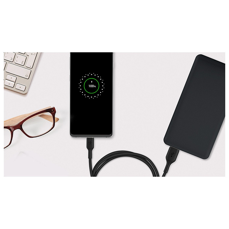 Кабель Belkin USB-A – USB-С, PVC, 1м Black