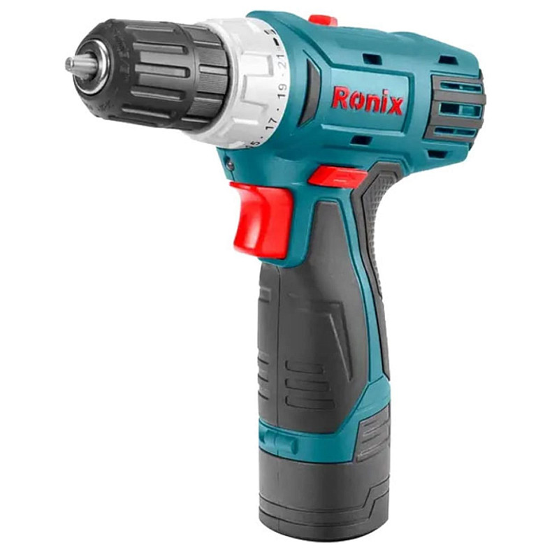 Шуруповерт Ronix аккумуляторный 12В, набор 35 предметов (RS-8013)