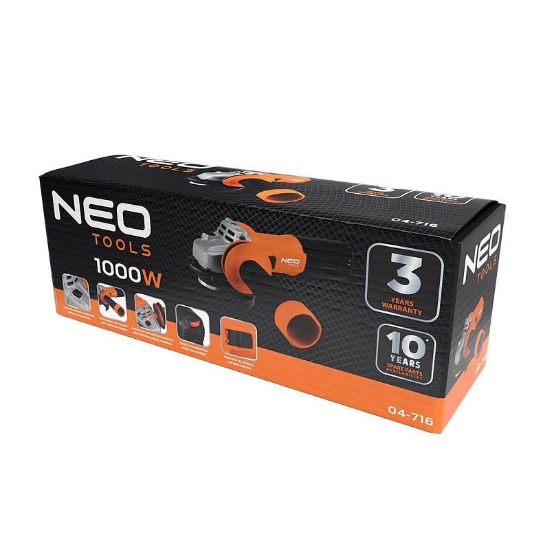 Шлифмашина угловая Neo Tools 04-716