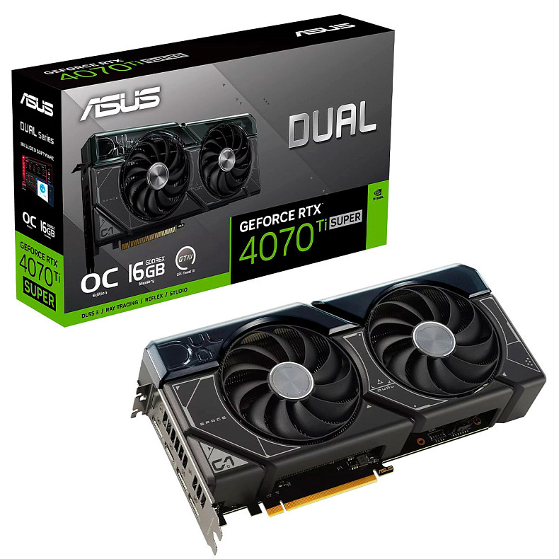 Видеокарта GF RTX 4070 Ti Super 16GB GDDR6X Dual OC Asus (DUAL-RTX4070TIS-O16G)