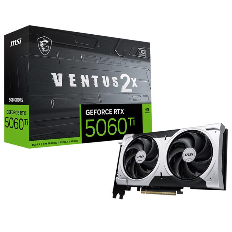 Відеокарта MSI RTX5060TI 8GB GDDR7 5060TI 8G VENT 2X OC PLUS