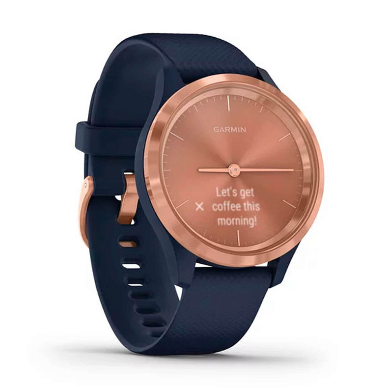 Спортивные часы GARMIN Vivomove 3S Rose Gold Stainless Steel Bezel with Navy Case and Silicone Band