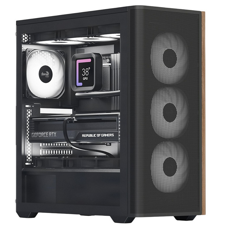 Корпус AeroCool D501A-G-BK-v2 (ACCM-DS01043.11) Black без БП