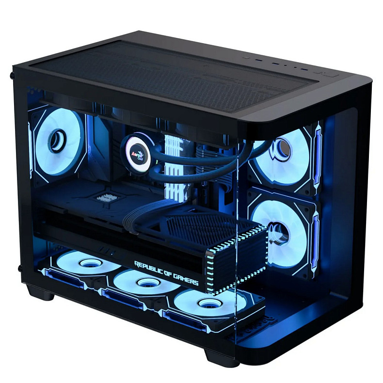 Корпус AeroCool P300C-G-BK-v1 (ACCS-PN02033.11) Black без БП
