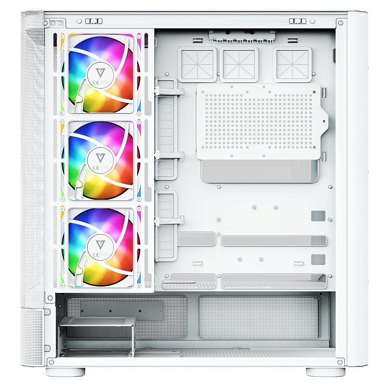 Корпус Modecom VOLCANO AQ500 ARGB MIDI FRONT LCD 6,2”, 4x120mm fans WHITE без БЖ ATX