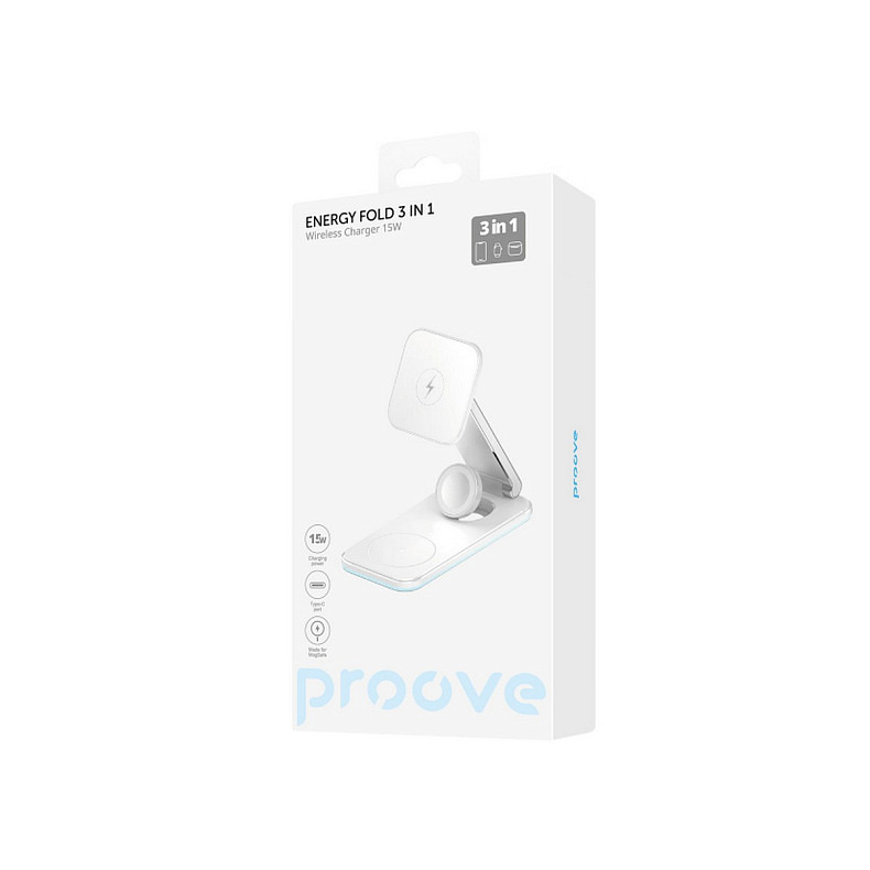 Беспроводное зарядное устройство Proove Energy Fold 3in1 15W White (WSEF15010002)