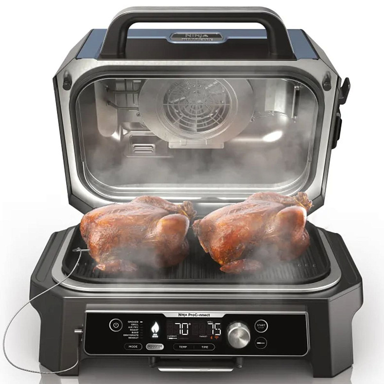 Електричний гриль-барбекю та коптильня Ninja Woodfire Pro Connect XL OG901EU