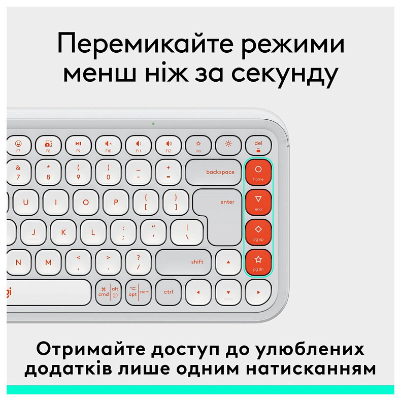 Клавіатура Logitech Pop Icon Keys Off White (920-013072)