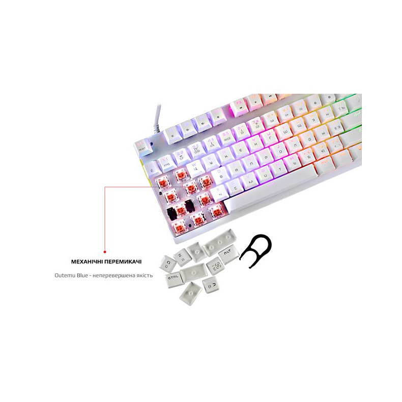Клавиатура Motospeed K82 Hot-Swap Outemu Red USB White (mtk82whsr)
