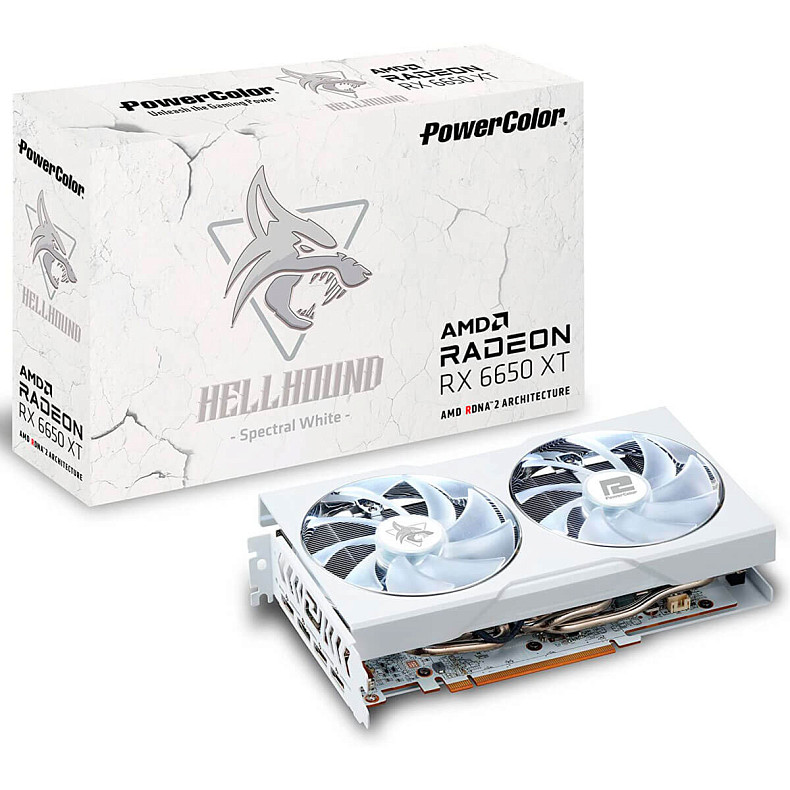 Видеокарта PowerColor AMD Radeon RX 6650 XT 8GB GDDR6 Hellhound Spectral White (AXRX 6650XT 8GBD6-3DHLV2/OC)