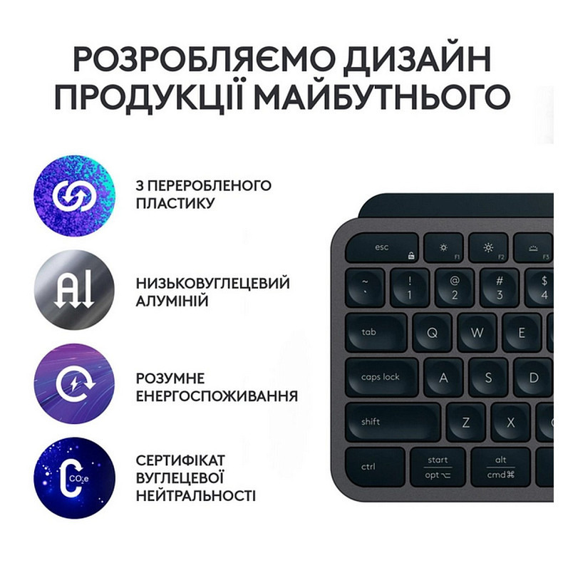 Клавіатура Logitech MX Keys Plus Palm Rest Graphite (920-011589)