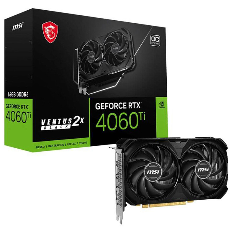 Відеокарта MSI GeForce RTX 4060 Ti 16GB GDDR6 VENTUS 2X BLACK