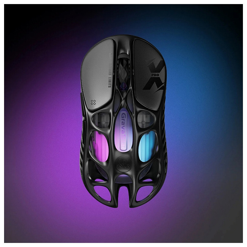 Мышь GravaStar Mercury X Pro, 8K, BT/WL/USB-A, RGB, черный