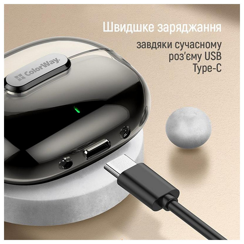 Наушники СolorWay Slim TWS-2 Earbuds Black (CW-TWS2BK)