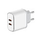 Сетевое зарядное устройство ColorWay Power Delivery Port PPS USB (Type-C PD + Type-C PD) (40W) White