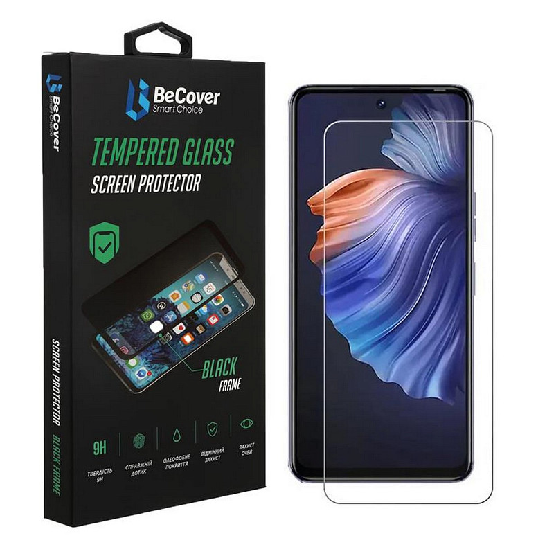 Защитное стекло BeCover для Tecno Camon 19 Neo (CH6i) Crystal Clear Glass 3D (708134)