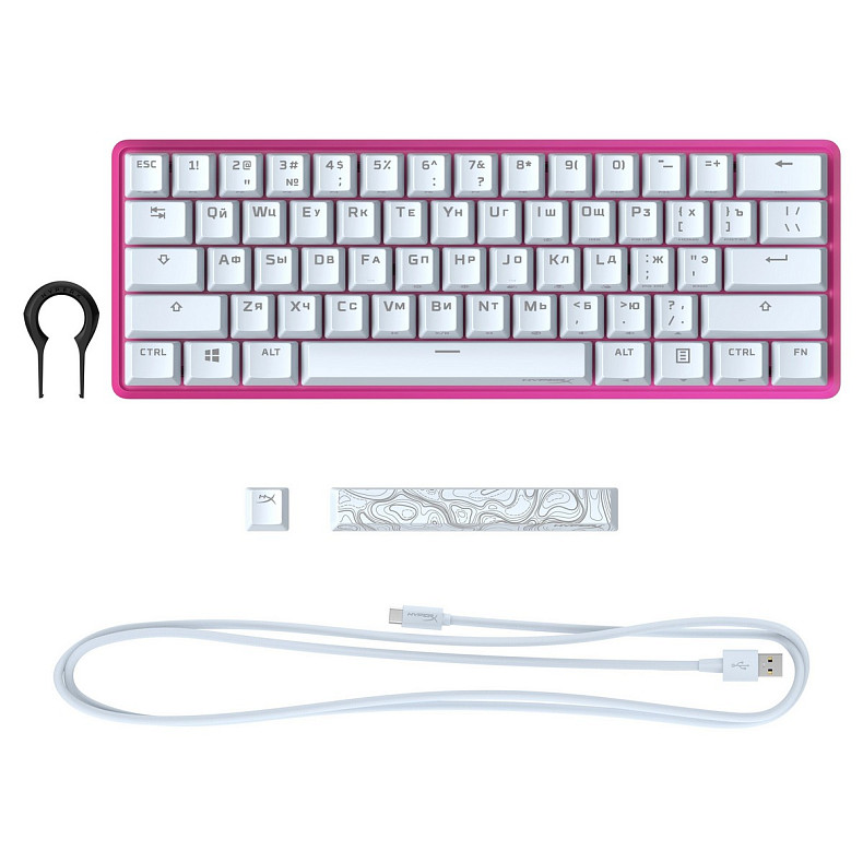 Клавіатура HyperX Alloy Origin 60 Red USB RGB ENG/RU, Pink