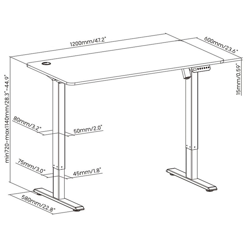 Комп’ютерний стіл з електрорегулюванням висоти OfficePro ODE605B