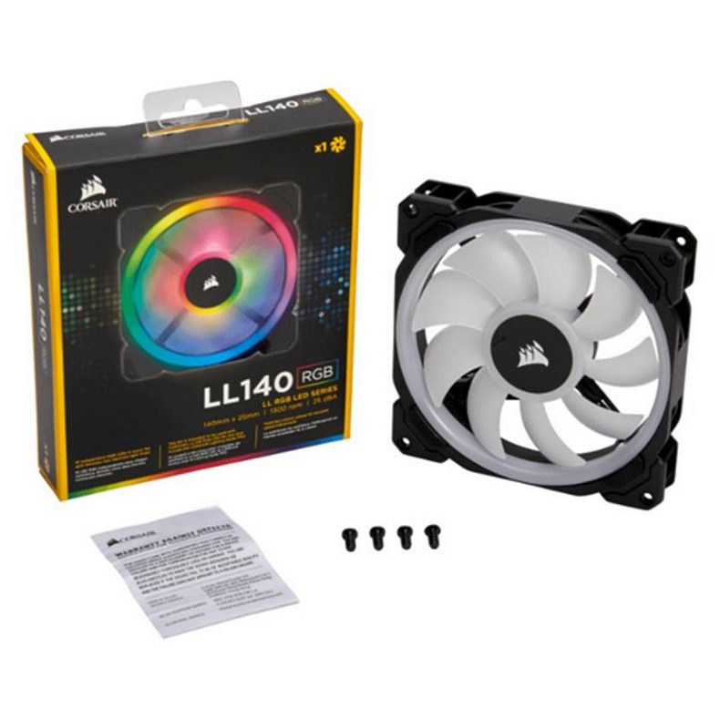 Вентилятор Corsair LL140 RGB Single Pack (CO-9050073-WW), 140x140x25мм, 4-pin, Black