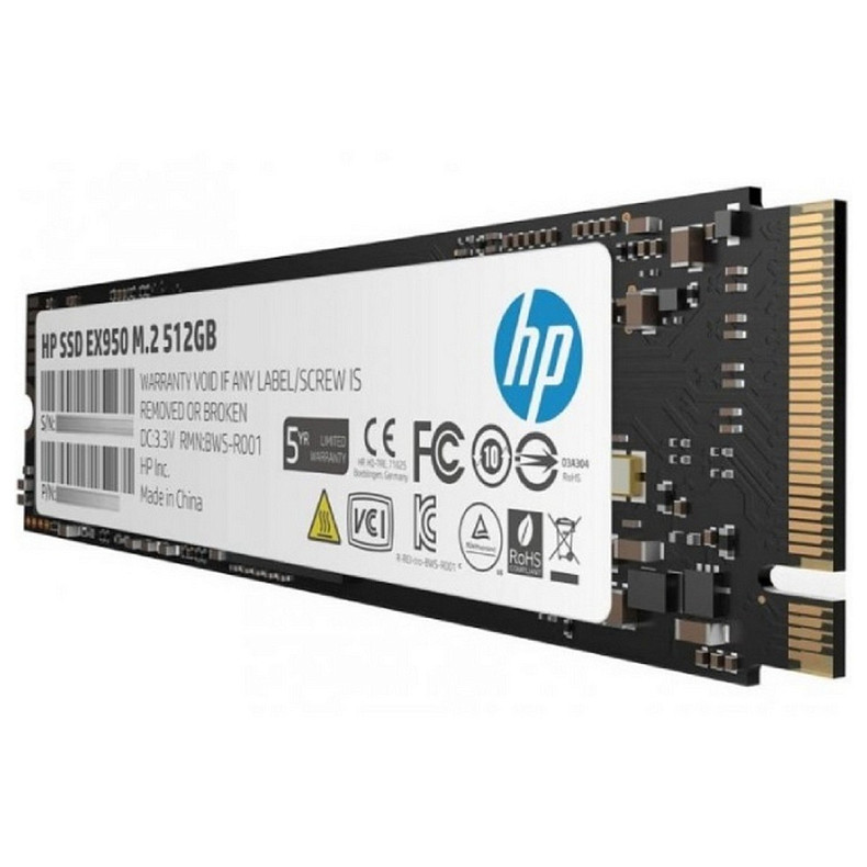 SSD диск HP EX950 512Gb M.2 2280 PCIe Gen3 x4 NVMe 1.3 3D NAND