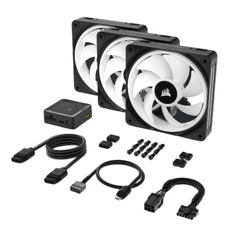 Вентилятор Corsair iCUE Link QX120 RGB PWM PC Fans Starter Kit with iCUE Link System Hub (CO-9051002