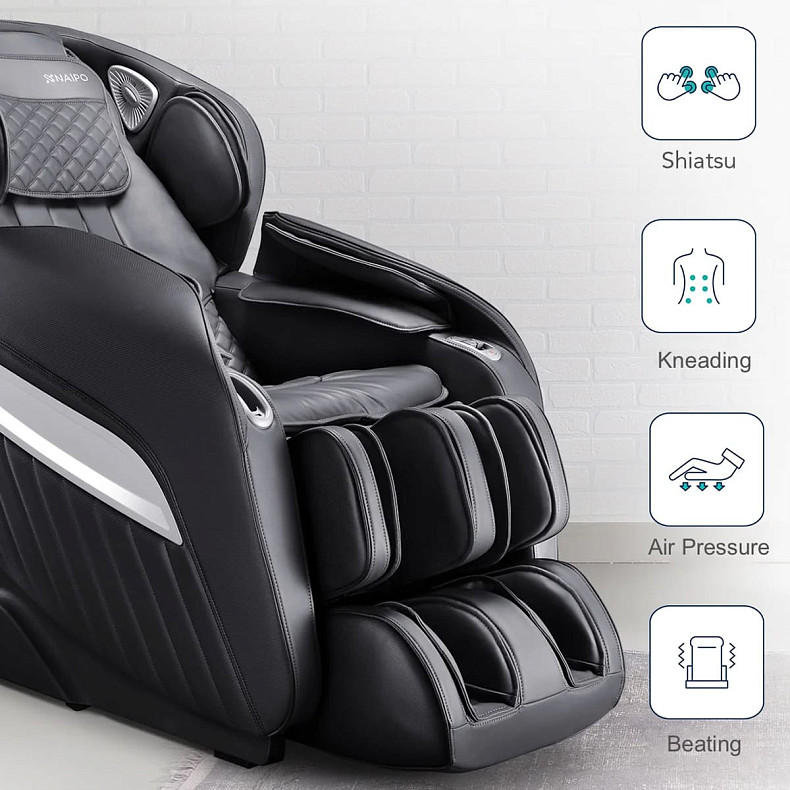 Массажное кресло Naipo MGC-A350 Full Body Music Massage Chair с массажем для ног (Black)