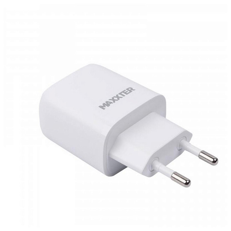 Зарядний пристрій Maxxter (1USBх3А) QC3.0 White (WC-PD-CtL-01) + кабель Lightning
