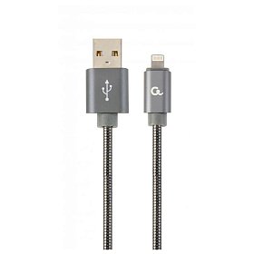 Кабель Cablexpert (CC-USB2S-AMLM-1M-BG) USB 2.0 A - Lightning, премиум, 1м, серый