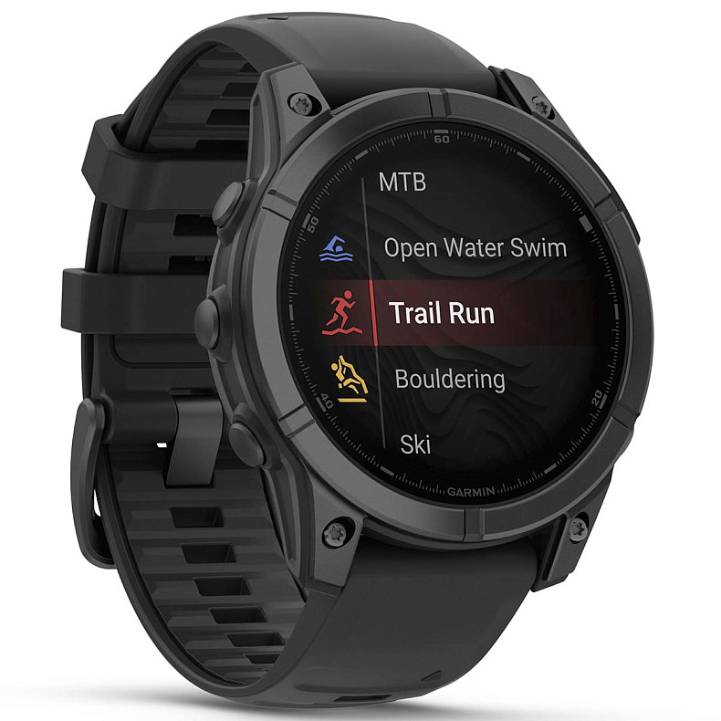 Спортивний годинник GARMIN Fenix E 47mm AMOLED Slate Gray with Black Silicone Band