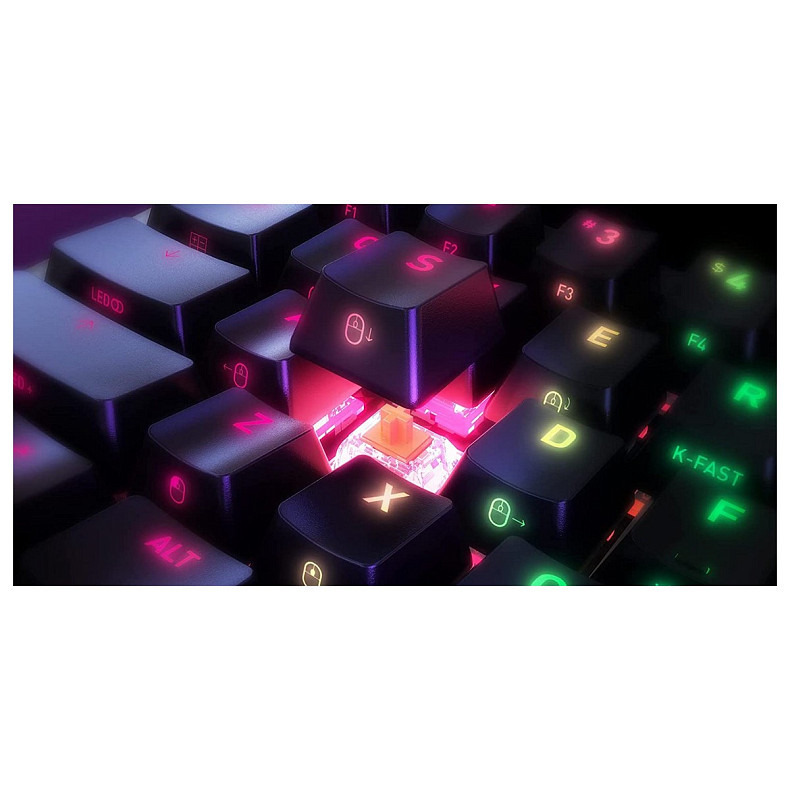 Клавіатура Xtrfy K5 68 keys Kailh Red Hot-swap RGB Black (K5-RGB-CPT-BLACK-R-UKR)