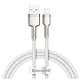 Кабель Baseus Cafule Metal USB-Lightning, 2.4A, 1м White (6953156202252)