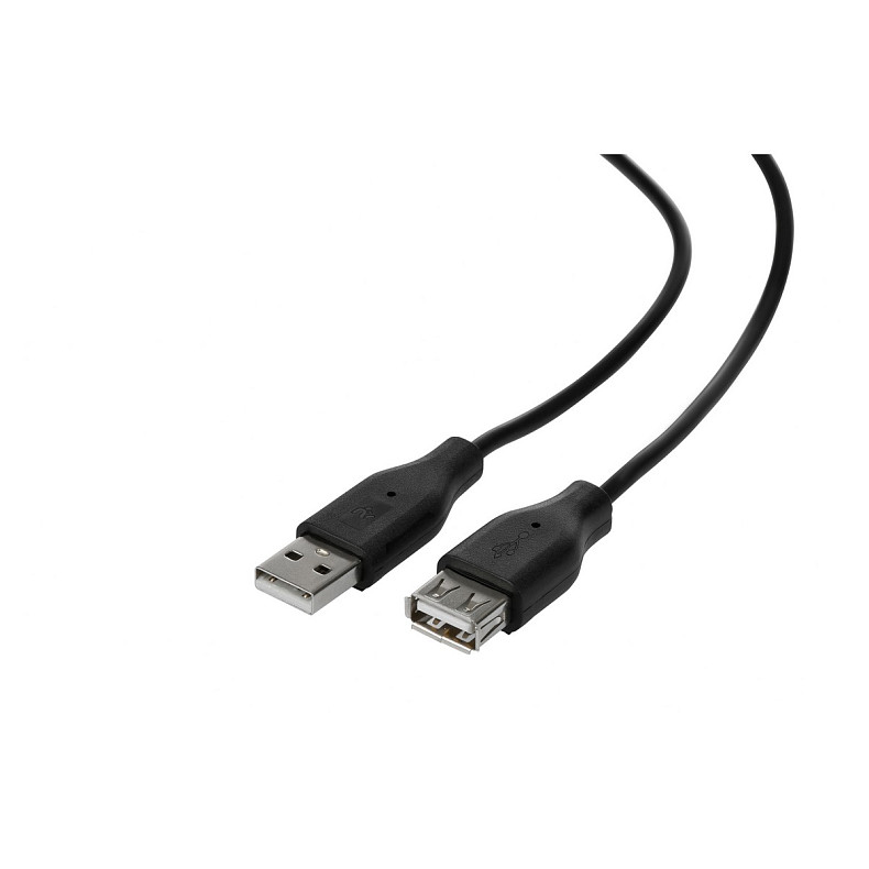 Кабель 2E USB 2.0 (AM/AF), 3m, black