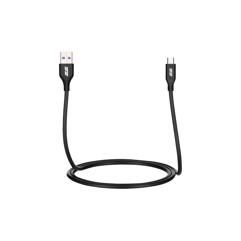 Кабель 2E USB-A > microUSB, 1м, Glow, чорний