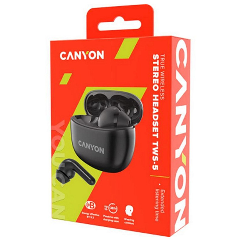 Bluetooth-гарнитура Canyon TWS-5 Black (CNS-TWS5B)