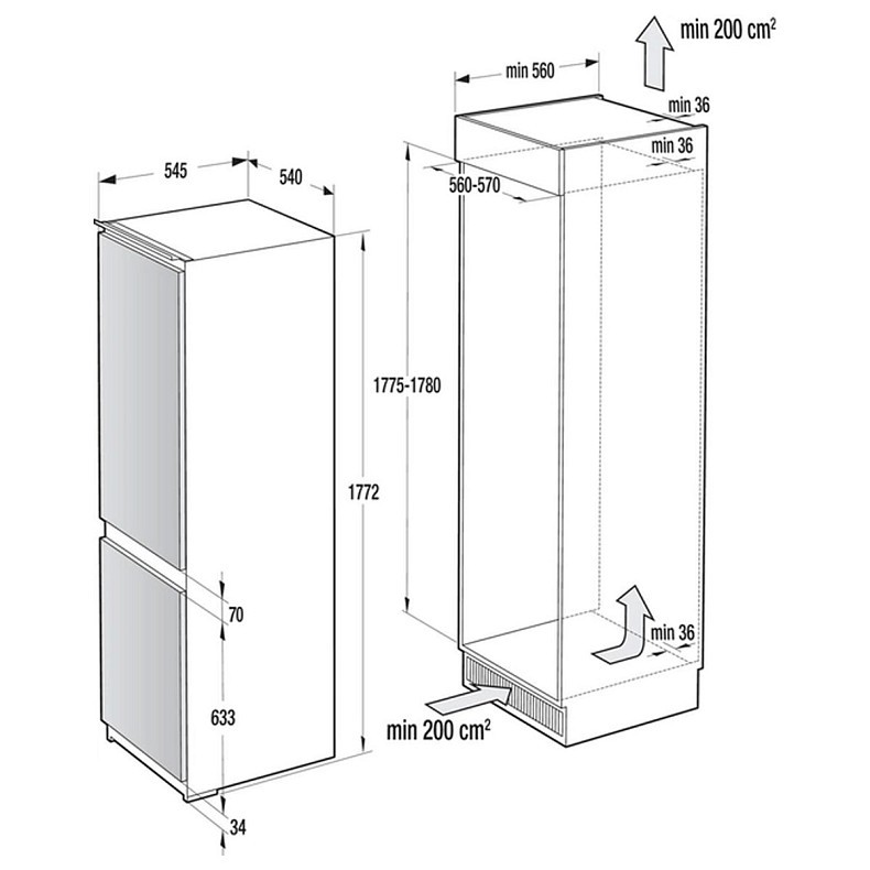 Холодильник встроенный GORENJE NRKI 4182 A1