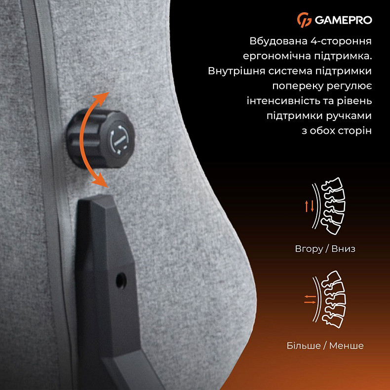 Крісло ігрове GamePro GC775G Fabric Gray