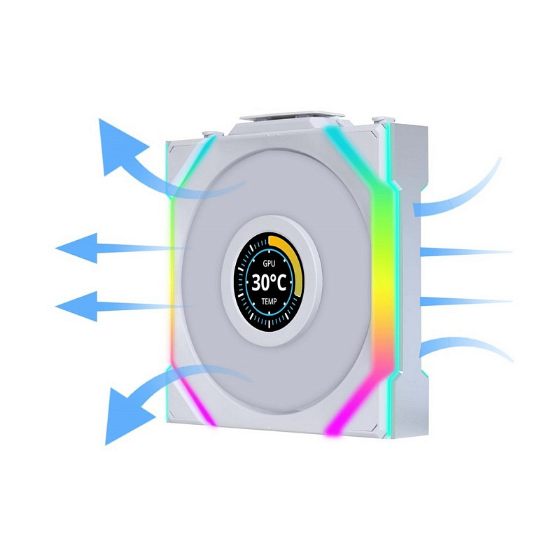 Вентилятор Lian Li Uni Fan SL Wireless LCD 120-3 Reverse White (G99.12RSLLCD1W3W.00)