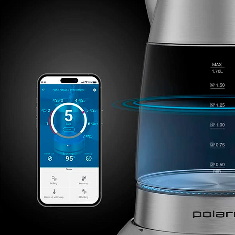 Електрочайник Polaris PWK 17115CGLD WIFI IQ Home Матовий