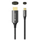 Кабель USB 3.1 Type-C M - HDMI M, 1.8m 8K 60 Гц Zinc Alloy TPE Black Vention