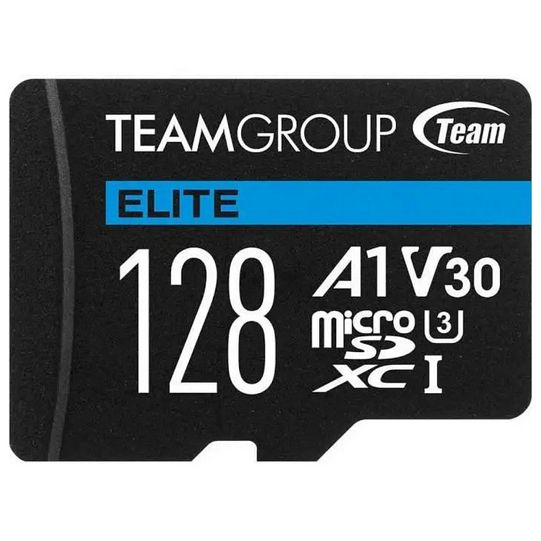 Карта памяти Team MicroSDXC 128GB UHS-I/U3 Class 10 Elite + SD-адаптер (TEAUSDX128GIV30A103)