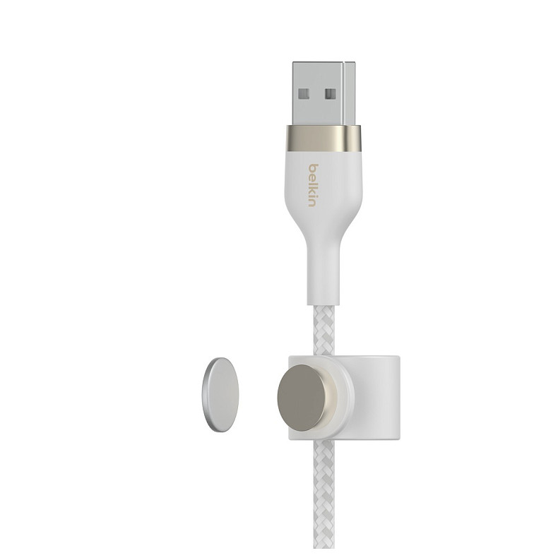 Кабель Belkin USB-A > Lightning, 1м, плетений, силіконовий, з ремінцем на м