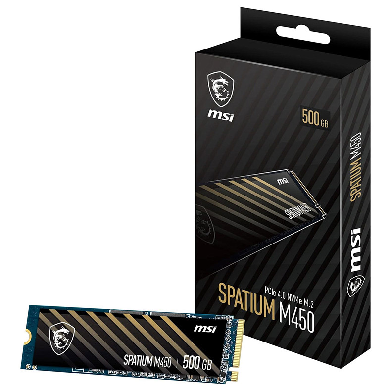 SSD диск MSI Spatium M450 500GB M.2 2280 PCIe 4.0 x4 NVMe 3D NAND TLC (S78-440K220-P83)